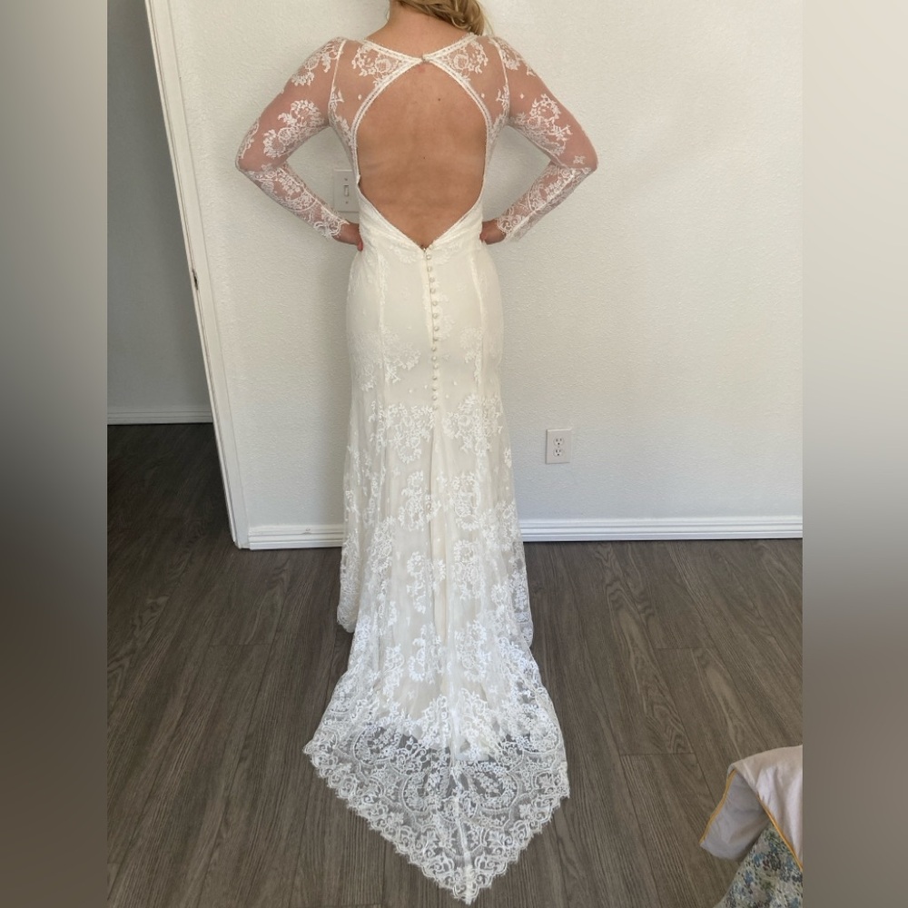 Rebecca Schoneveld lace wedding dress , long sleeves, low back